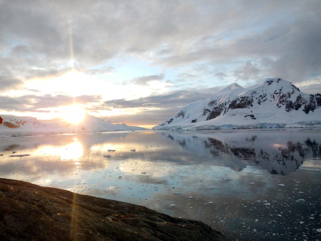 Sunset over the ice flow